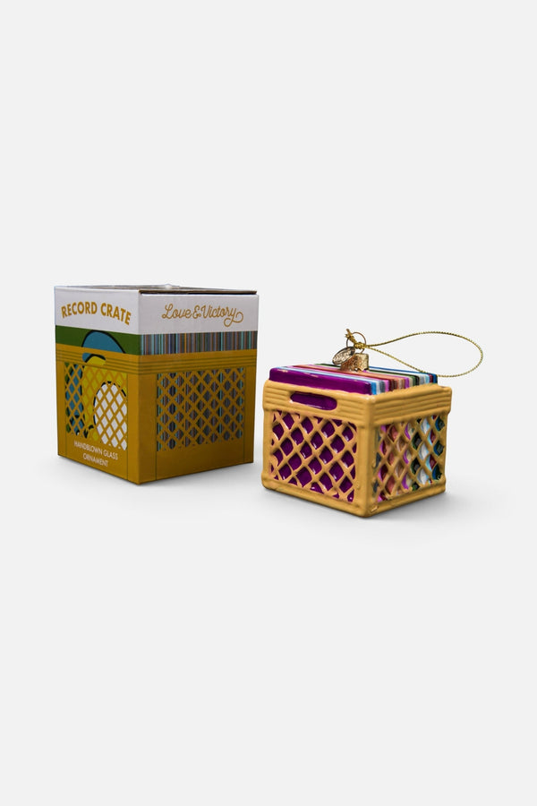 Record Crate Christmas Ornament