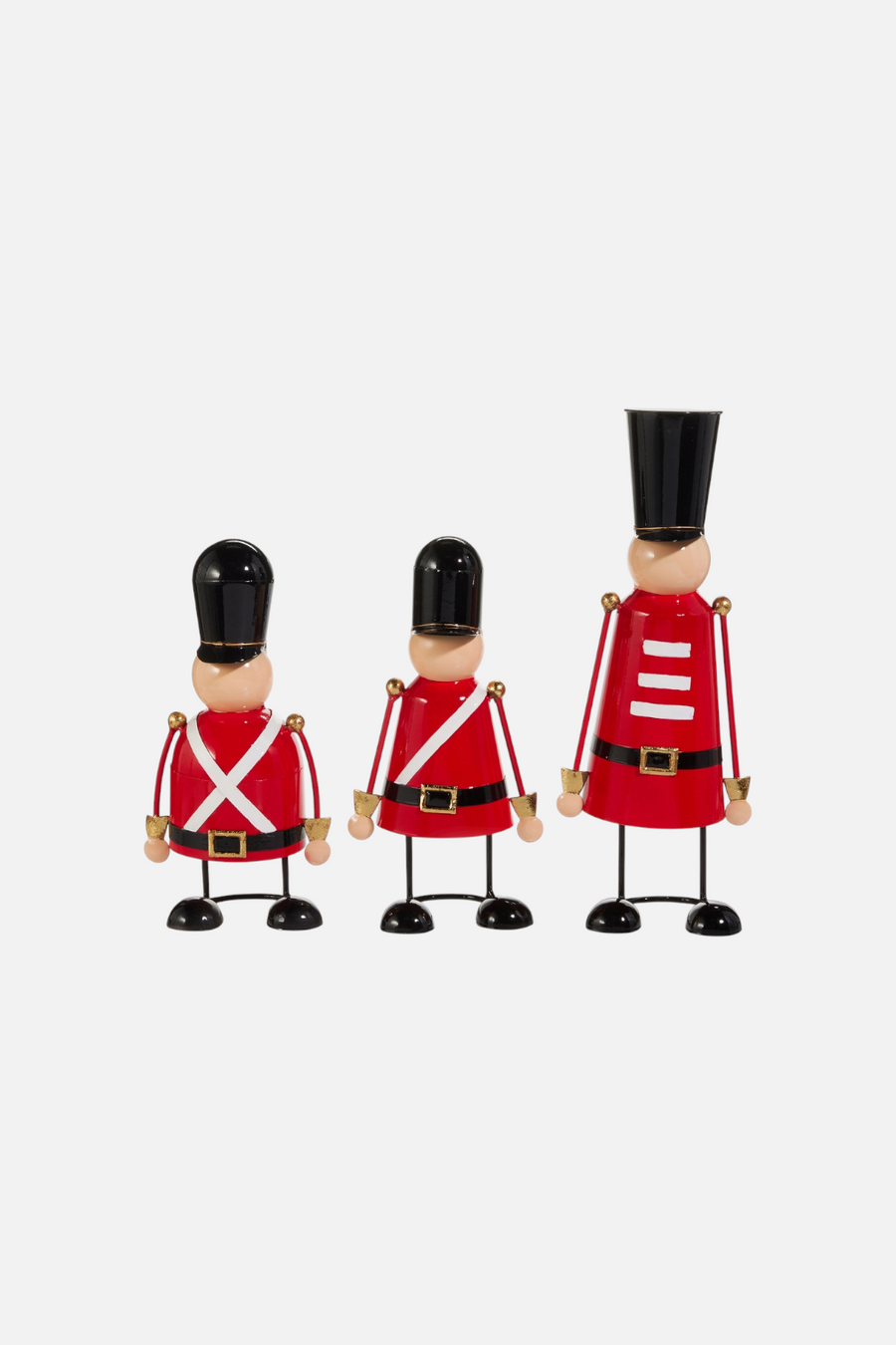 Red, White and Black Nutcrackers Set of 3 – front view