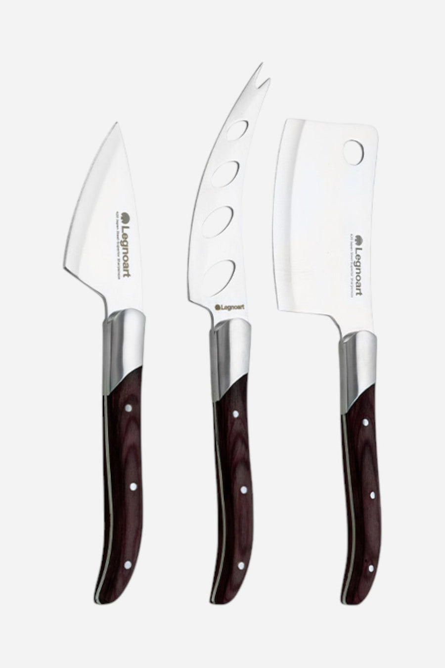 Reggio Cheese Knife Set with Dark Wood Handles – alternate