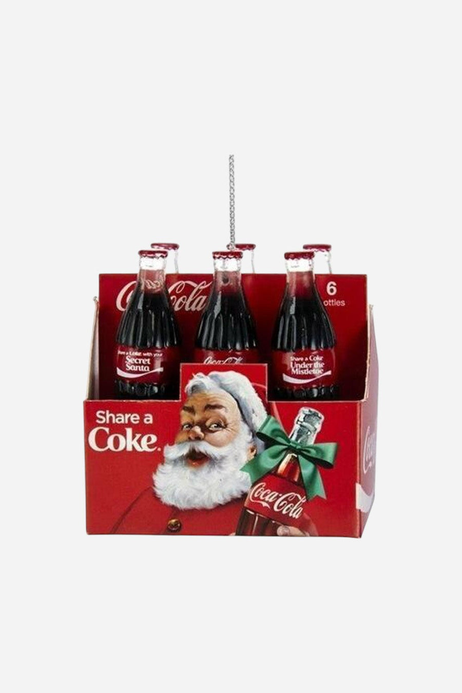 Retro Coca-Cola Six-Pack Ornament – front view