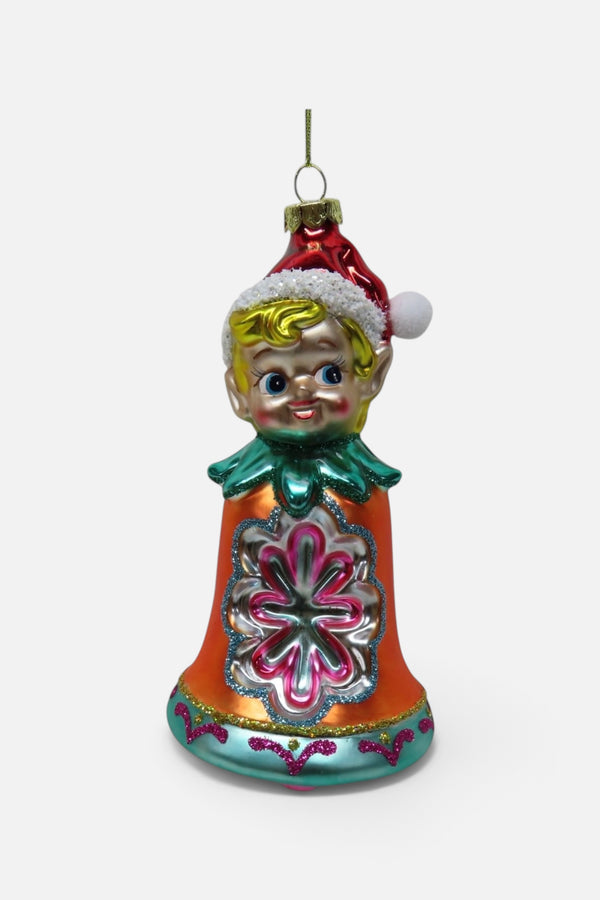 Retro Elf Bell Ornament