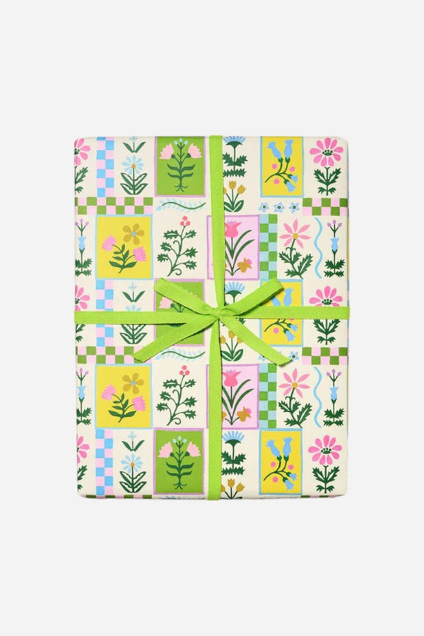 Retro Flowers Wrapping Paper