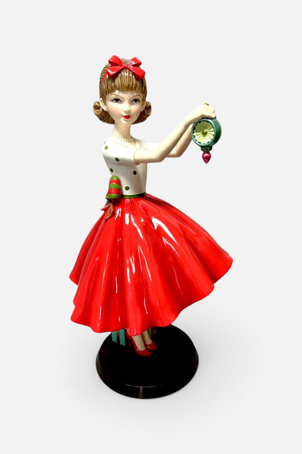 Retro Girl with Ornament Figurine