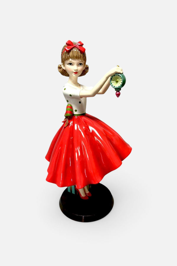 Retro Girl with Ornament Figurine