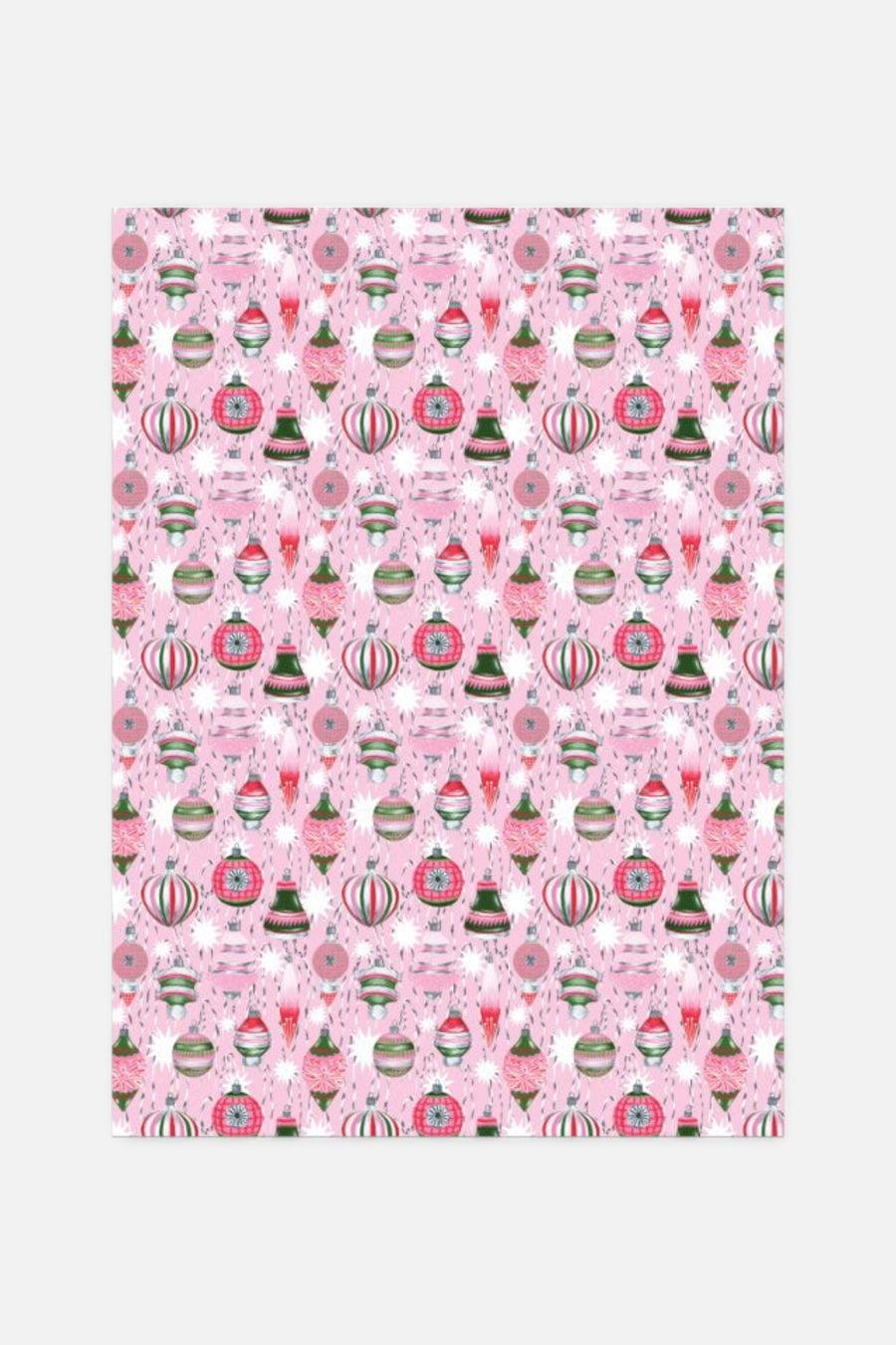 Retro Ornaments Wrapping Paper – back view