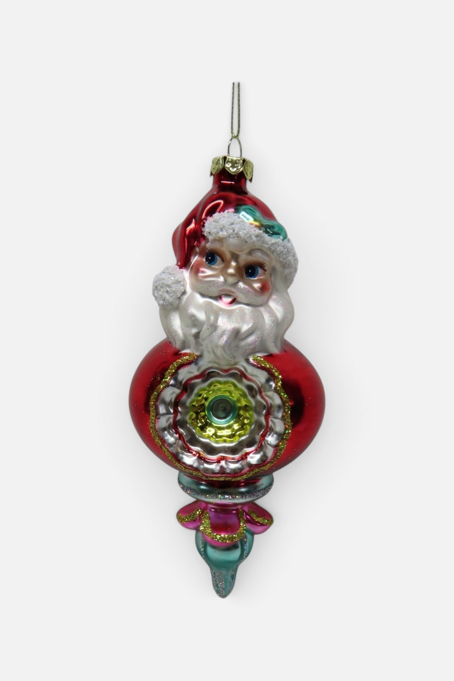 Retro Santa Bauble Ornament – front view