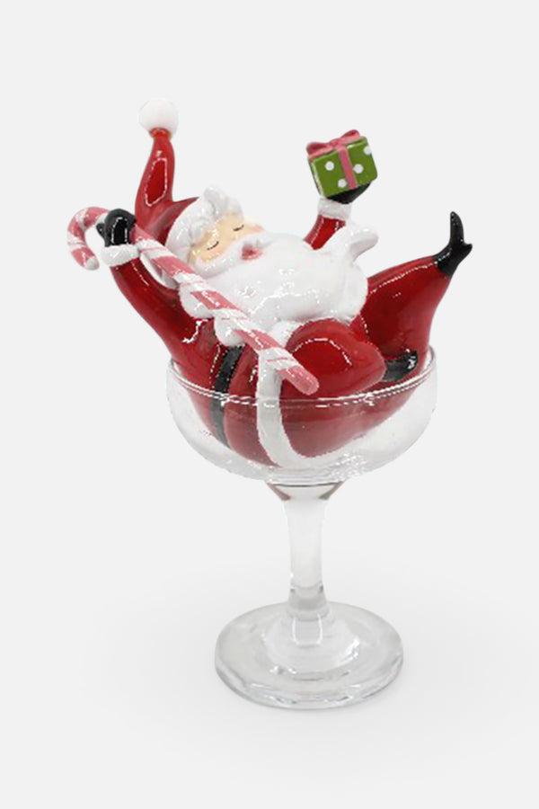 Retro Santa in Martini Glass