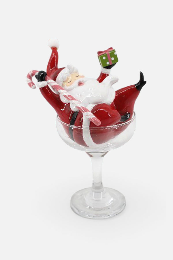 Retro Santa in Martini Glass