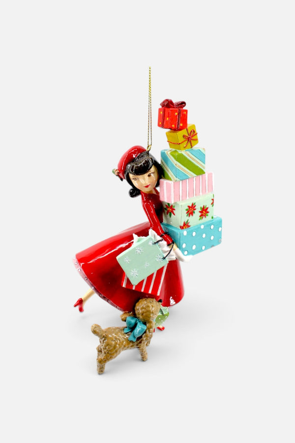 Retro Shopping Girl Ornament