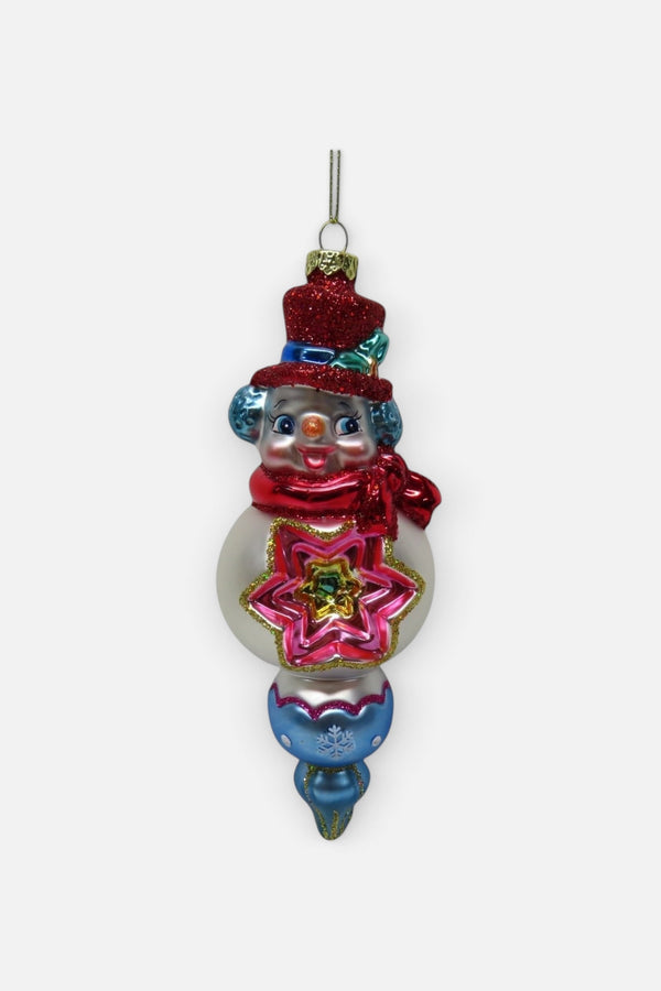 Retro Snowman Bauble Ornament