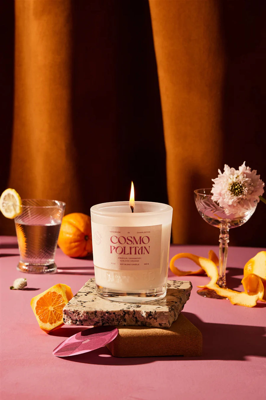 Rewined Cosmopolitan Candle – back view