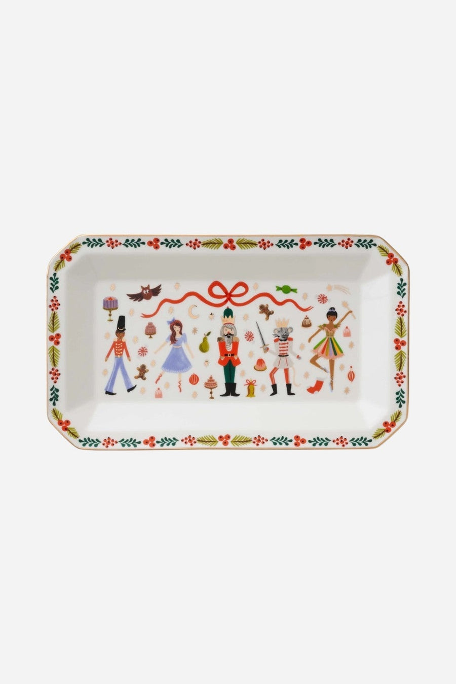 Rifle Paper Co. Nutcracker Large Porcelain Catchall – top view