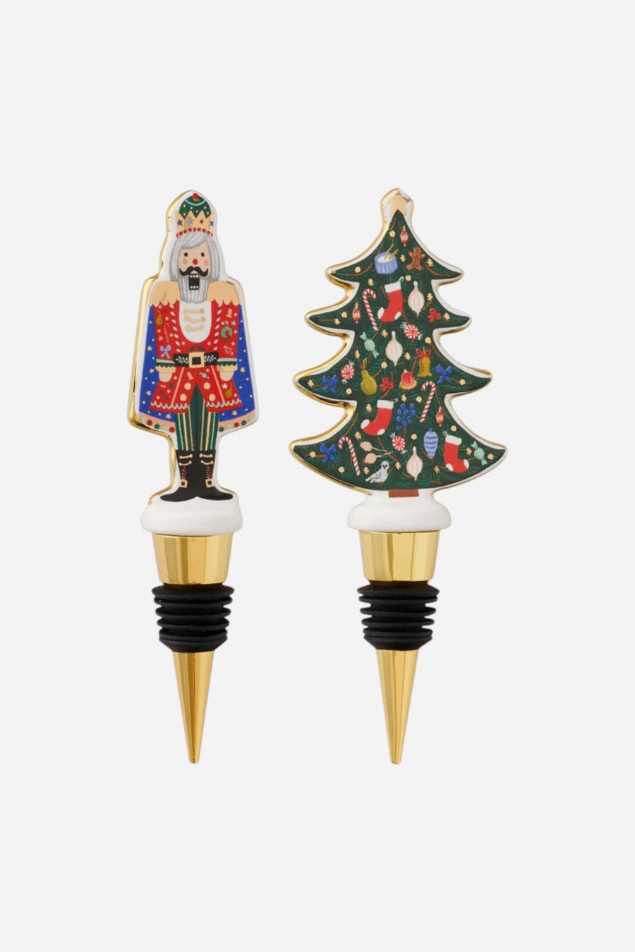 Rifle Paper Co. Nutcracker Wine Stopper Set – front view