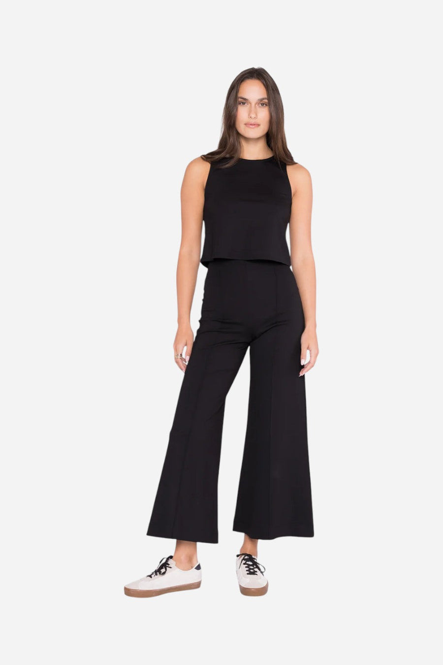 Ripley Rader Black Ponte Knit Wide Leg Pant: Cropped – detail