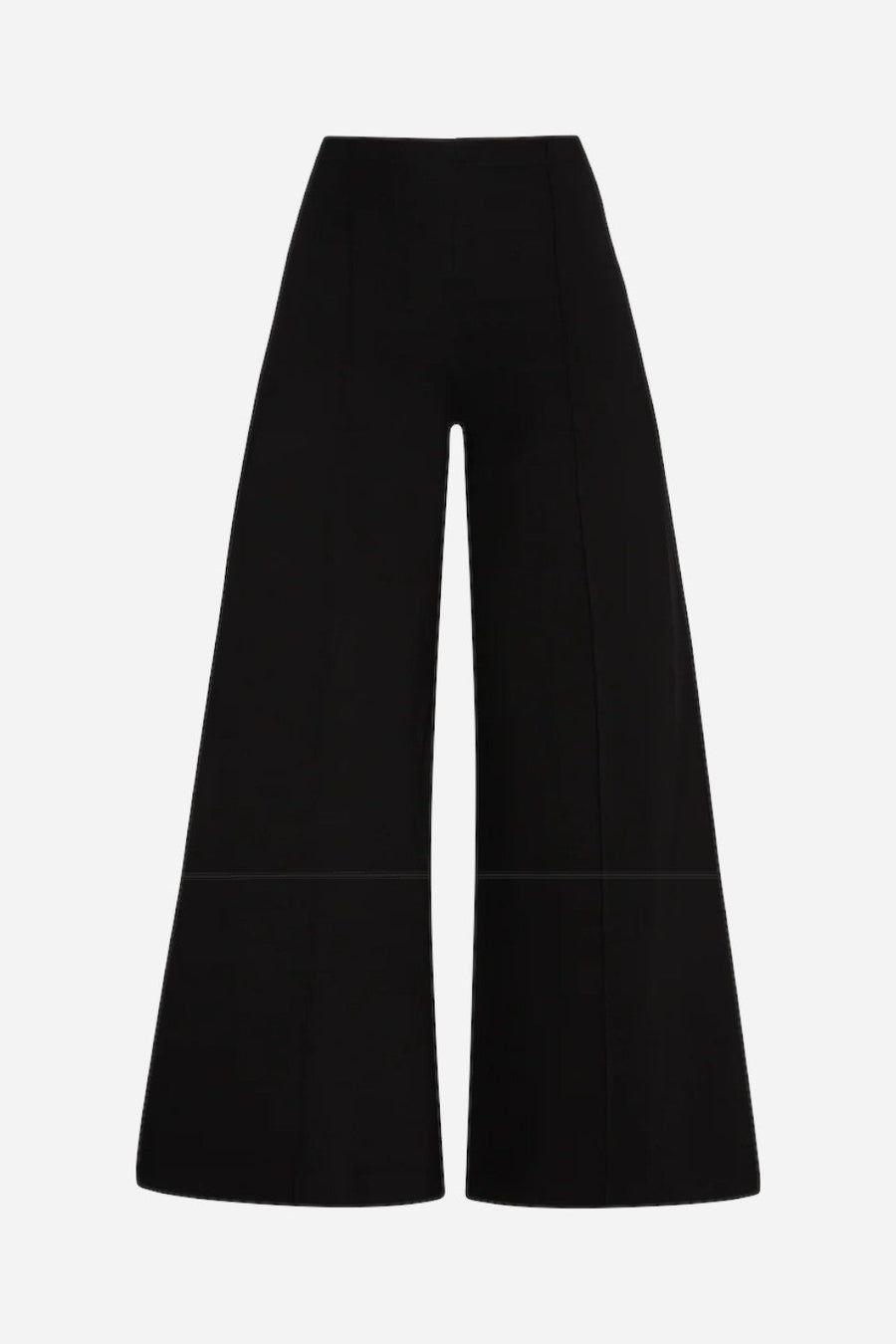Ripley Rader Black Ponte Knit Wide Leg Pant: Cropped – flat lay