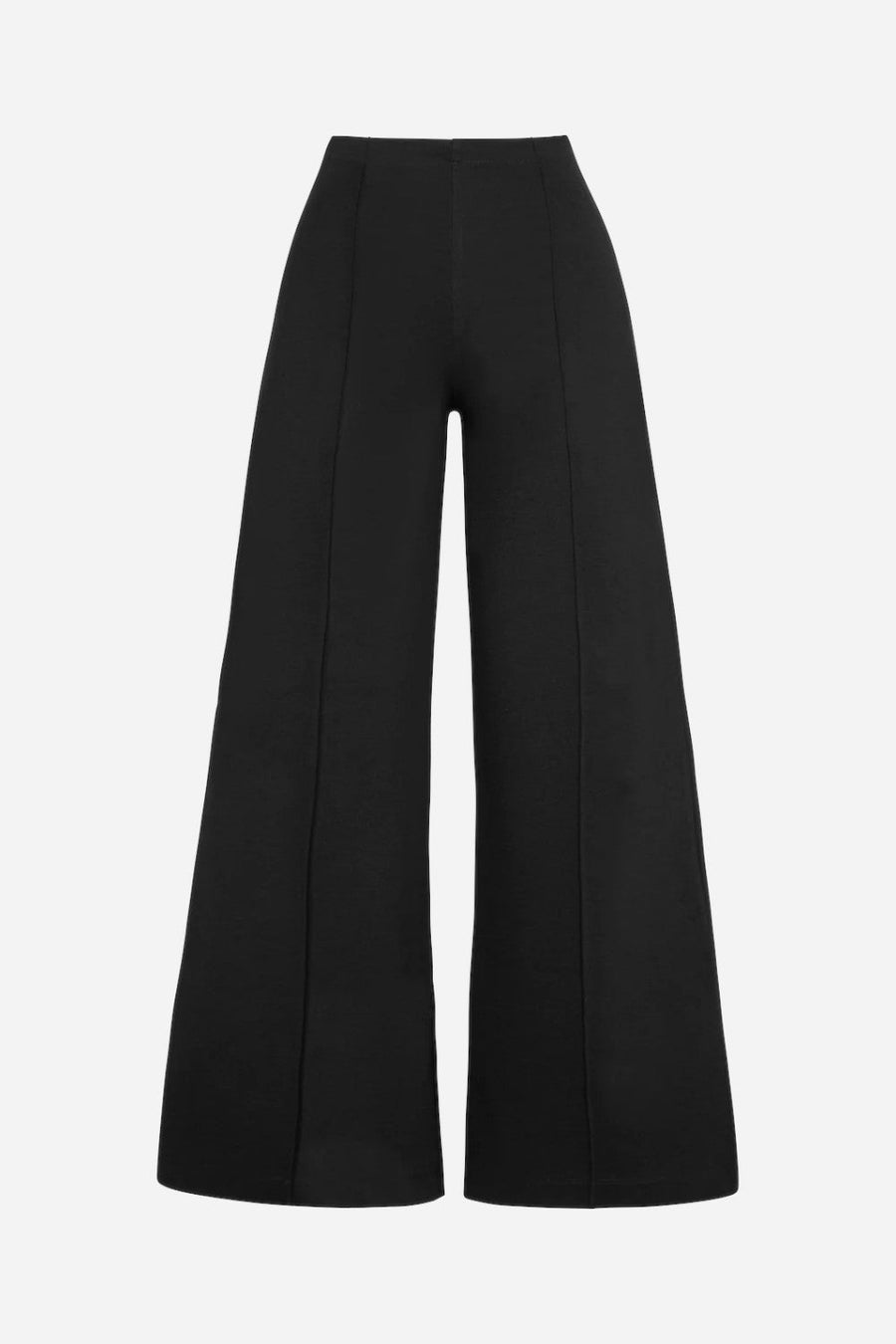 Ripley Rader Black Ponte Knit Wide Leg Pant – flat lay