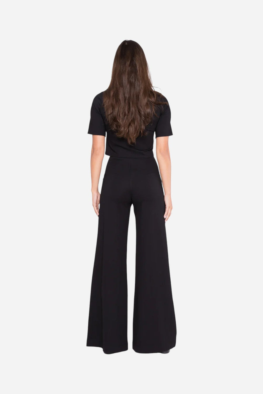Ripley Rader Black Ponte Knit Wide Leg Pant – side view