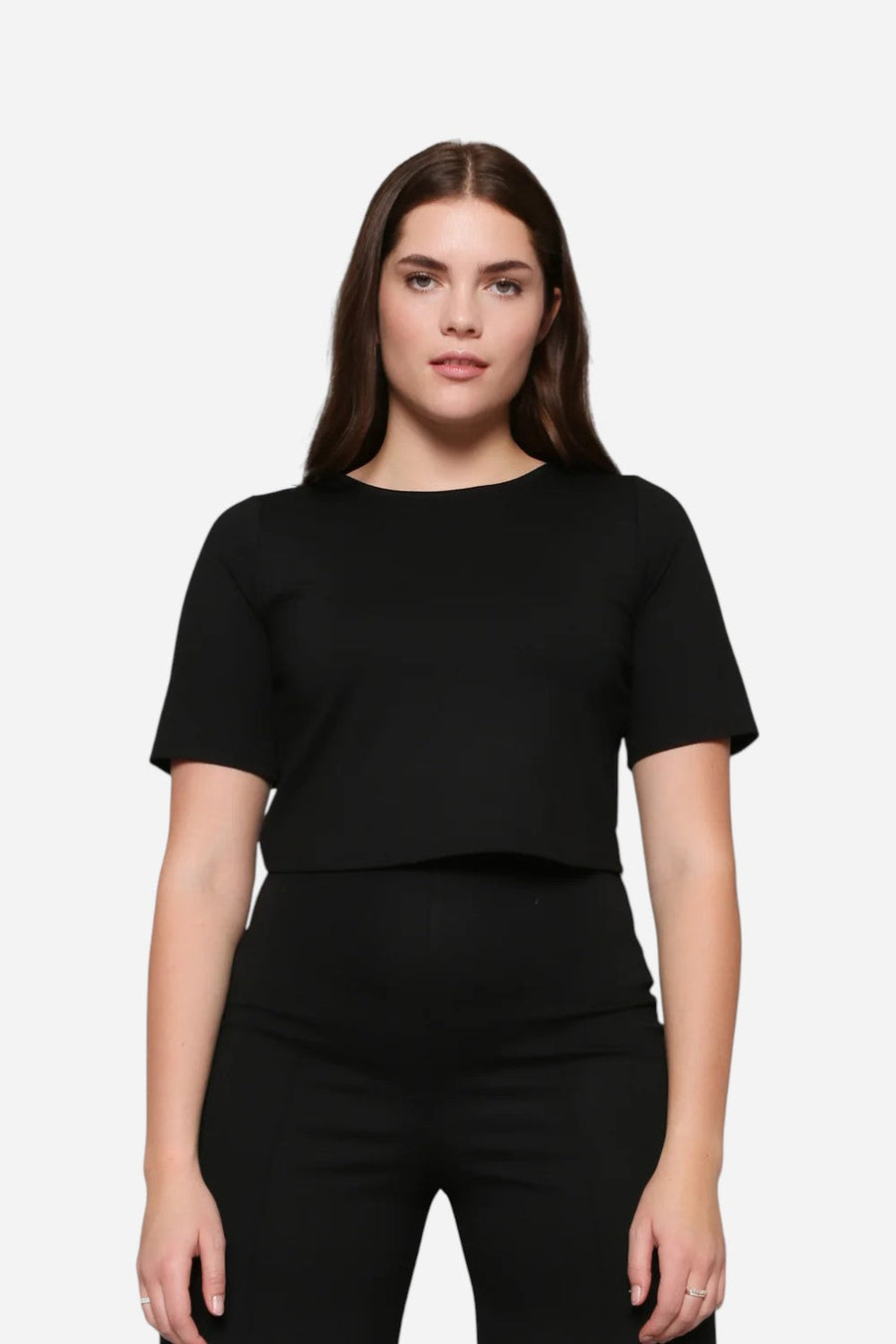 Ripley Rader Black Ponte Short Sleeve Top – back view