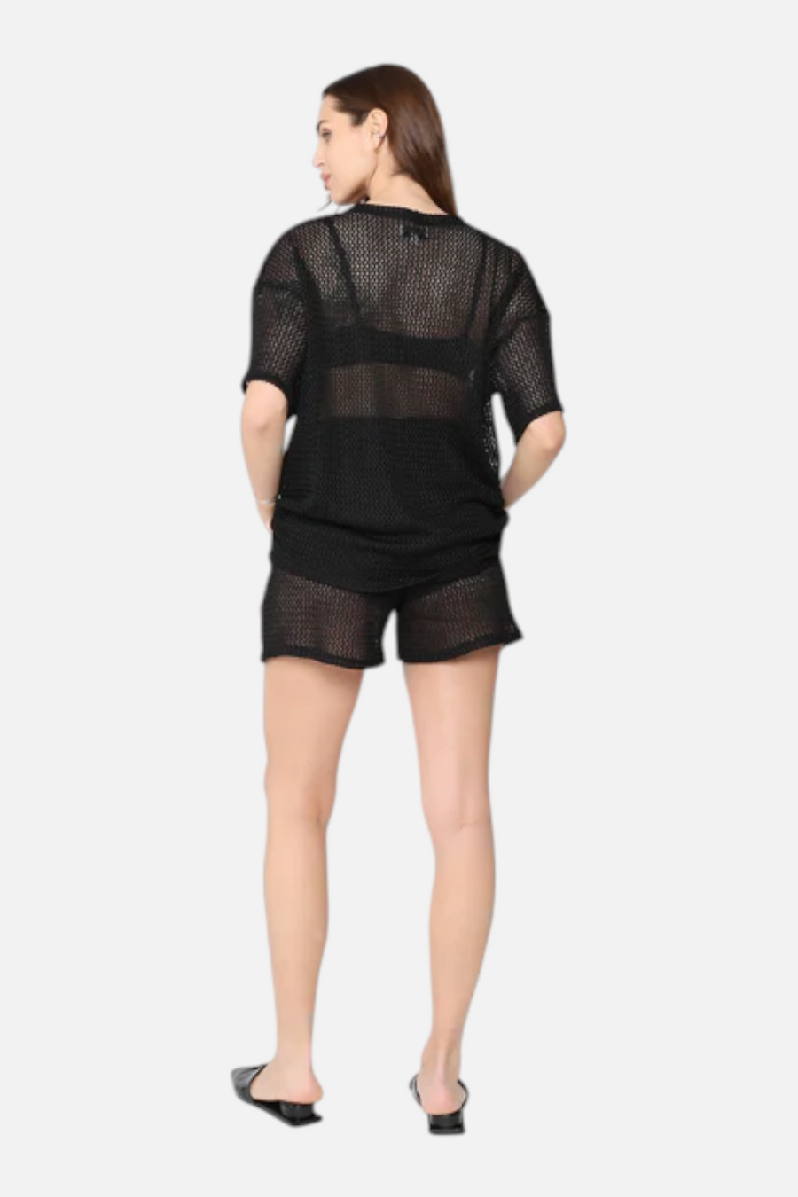 Ripley Rader Fishnet Big Shirt in Black – side view