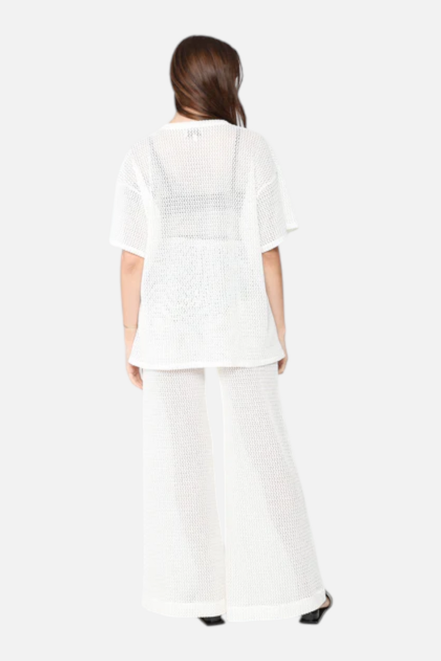 Ripley Rader Fishnet Big Shirt in Ivory – back view