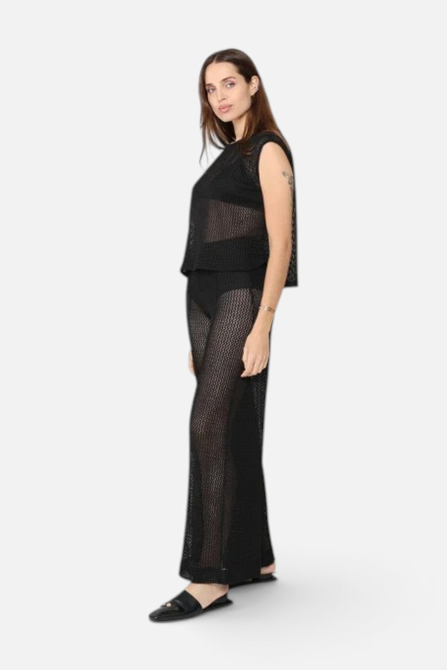 Ripley Rader Fishnet Lounge Tank in Black – back view