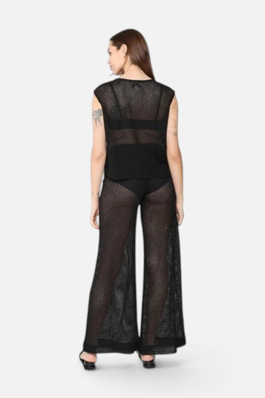 Ripley Rader Fishnet Lounge Tank in Black – side view