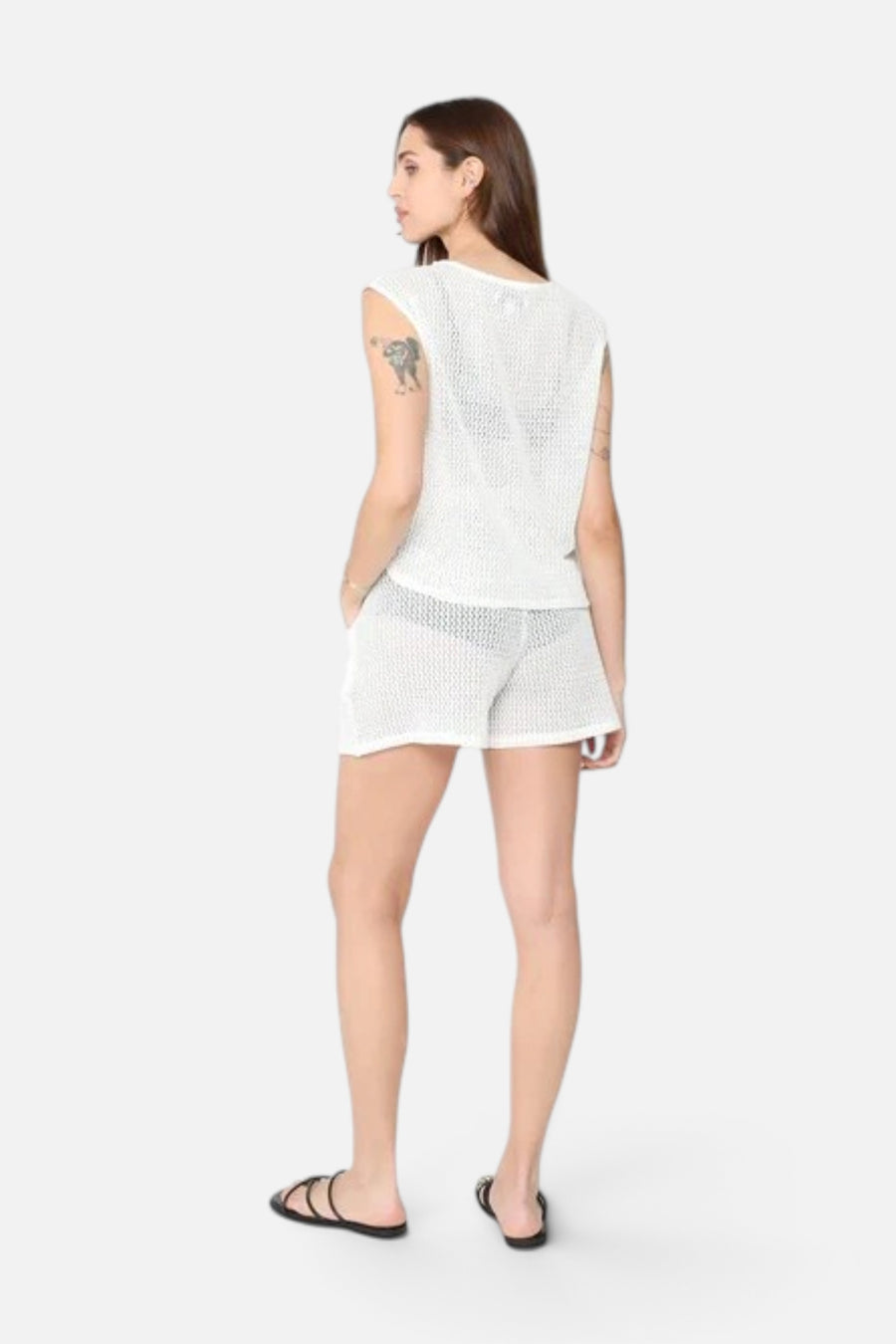 Ripley Rader Fishnet Lounge Tank in Ivory – back view