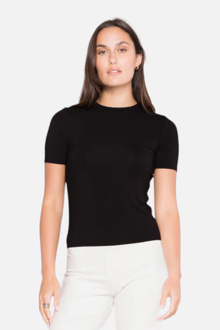 Ripley Rader Fitted T-Shirt in Black – front view