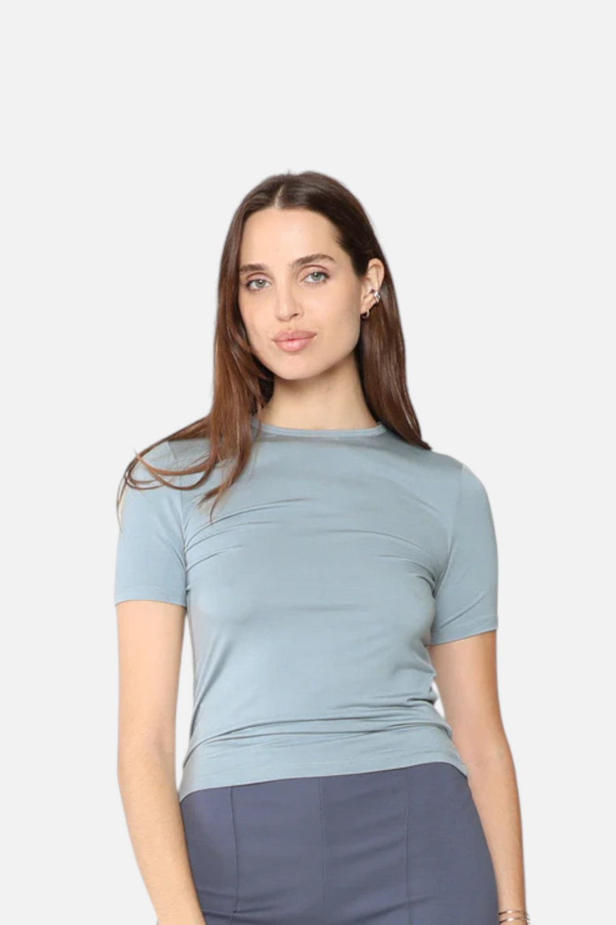Ripley Rader Fitted T-Shirt in Chambray – front view