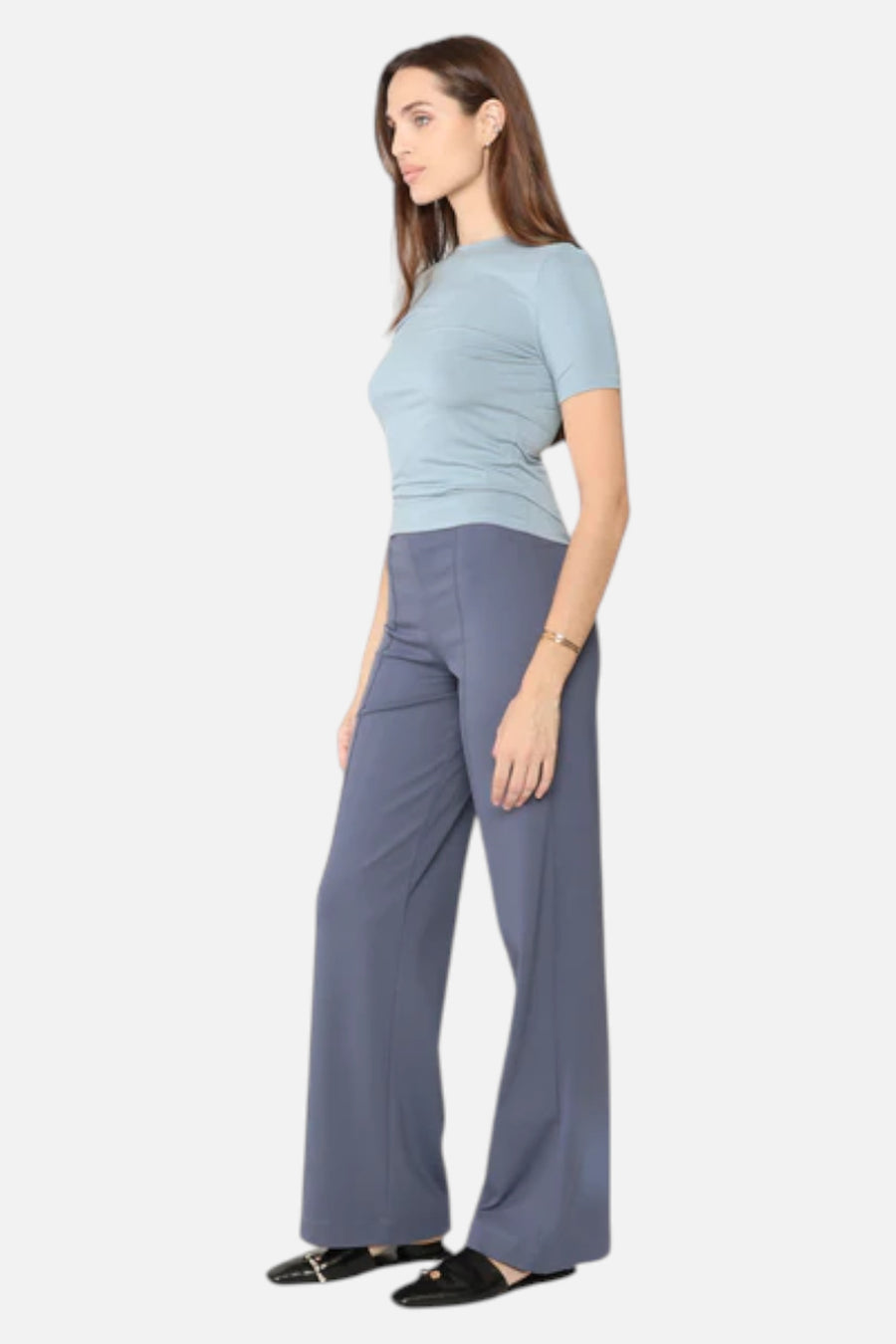 Ripley Rader Fitted T-Shirt in Chambray – on model