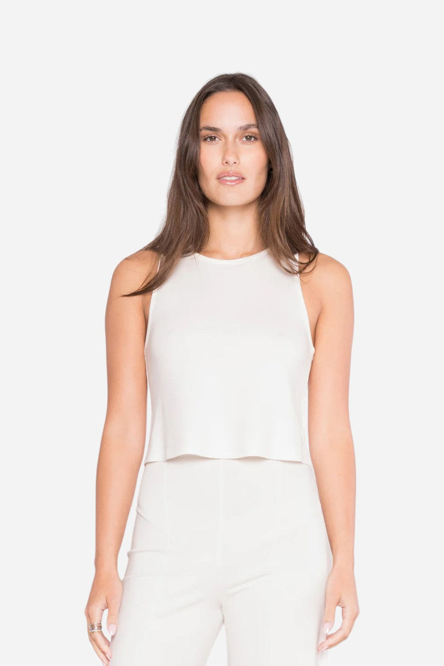 Ripley Rader Off-White Ponte Knit Tank Top – front view