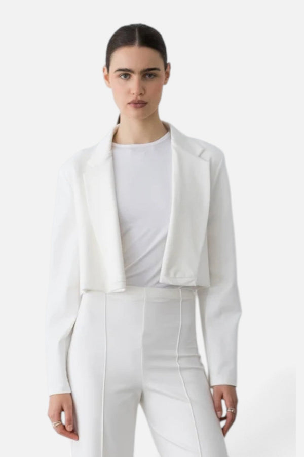 Ripley Rader Ponte Knit Boxy Blazer in Off-White