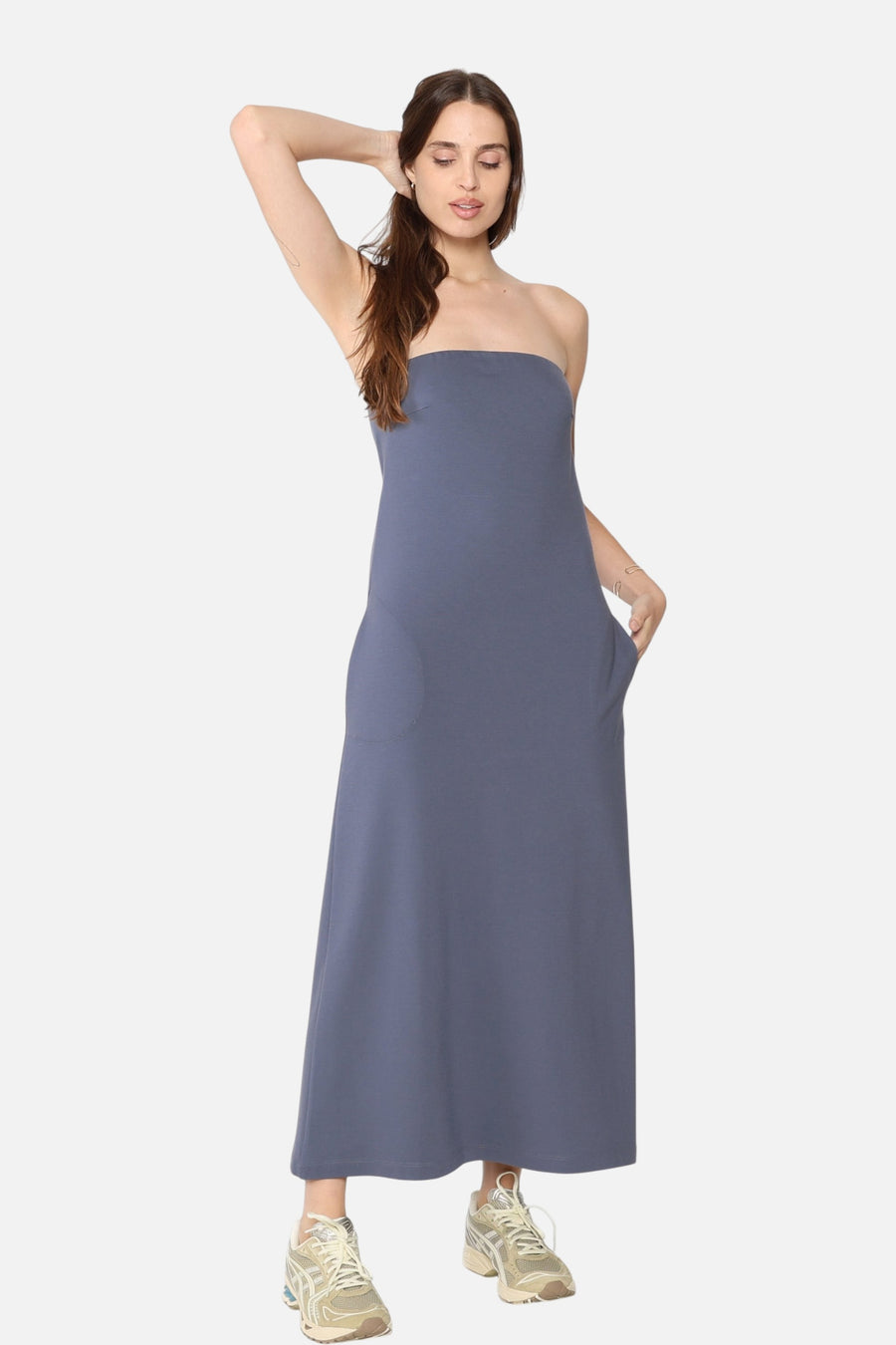 Ripley Rader Ponte Knit Perfect Dress in Sea Blue – on model