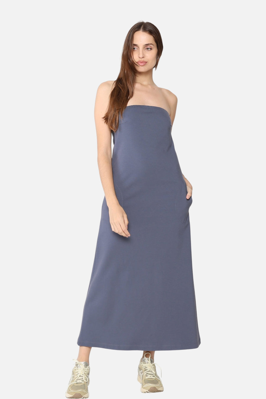 Ripley Rader Ponte Knit Perfect Dress in Sea Blue – on model