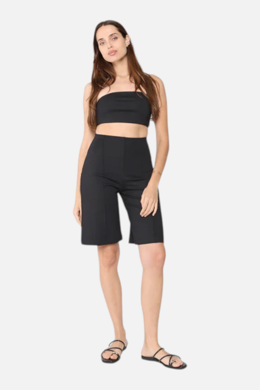 Ripley Rader Ponte Knit Shorts in Black – front view