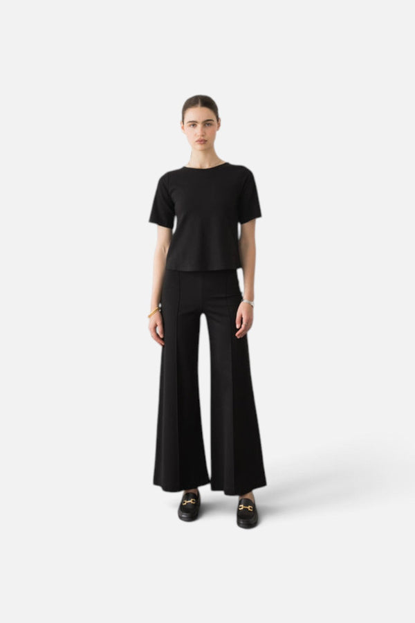 Ripley Rader Ponte Knit Standard Wide Leg Pant in Black