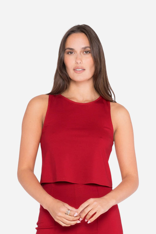 Ripley Rader Red Ponte Knit Tank Top