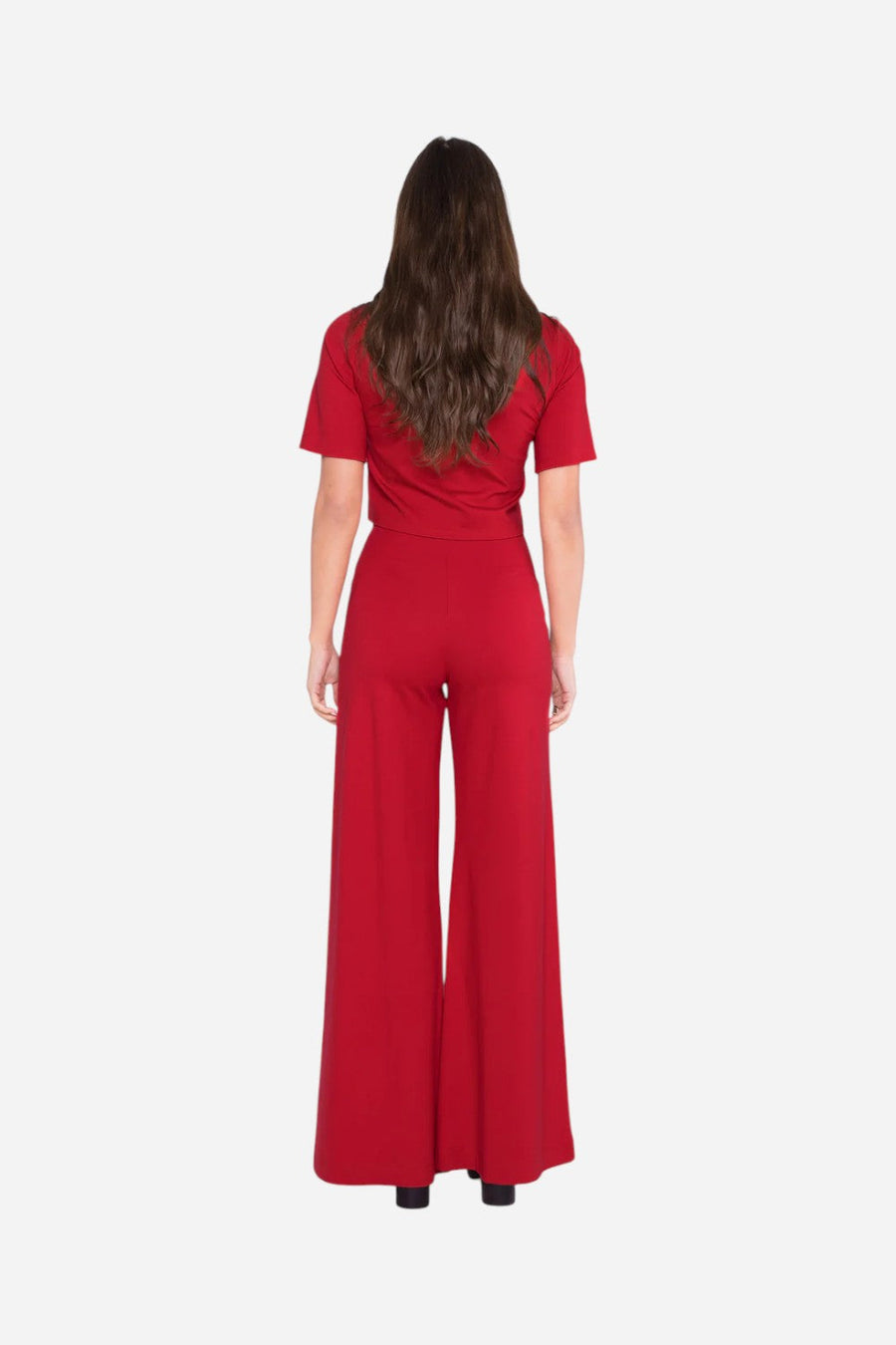 Ripley Rader Red Ponte Knit Wide Leg Pant – side view