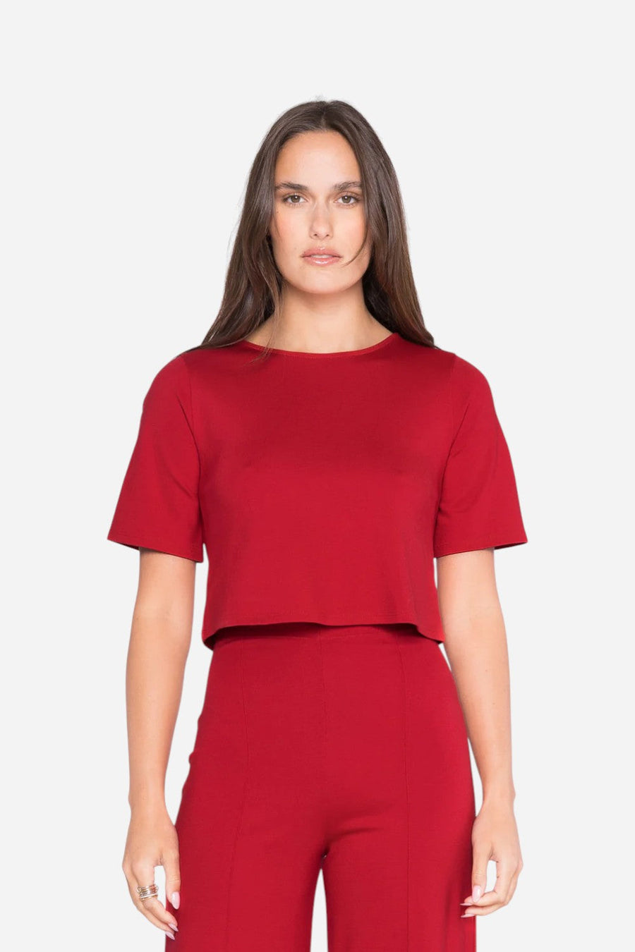 Ripley Rader Red Ponte Short Sleeve Top – front view