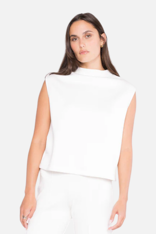 Ripley Rader Scuba Cowl Neck Top in Off White