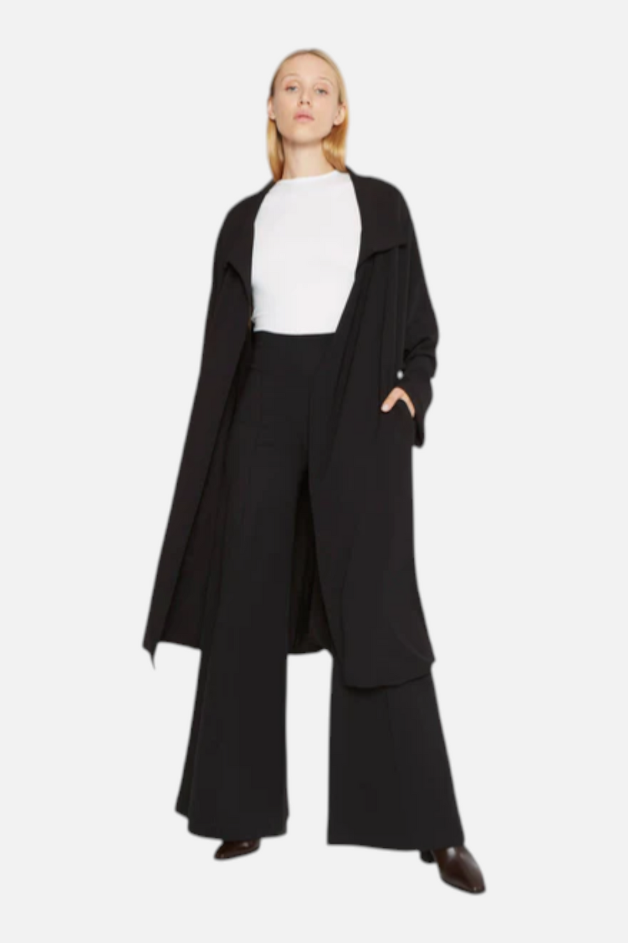 Ripley Rader Women's Black Crepe Overcoat – front view