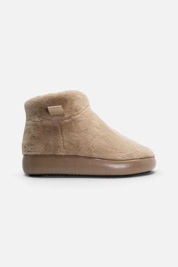 Roam Cloud Magic Moon Bootie in Beige Faux Fur
