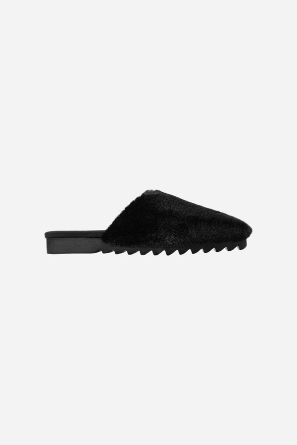 Roam Cloud Mule in Black Faux Fur