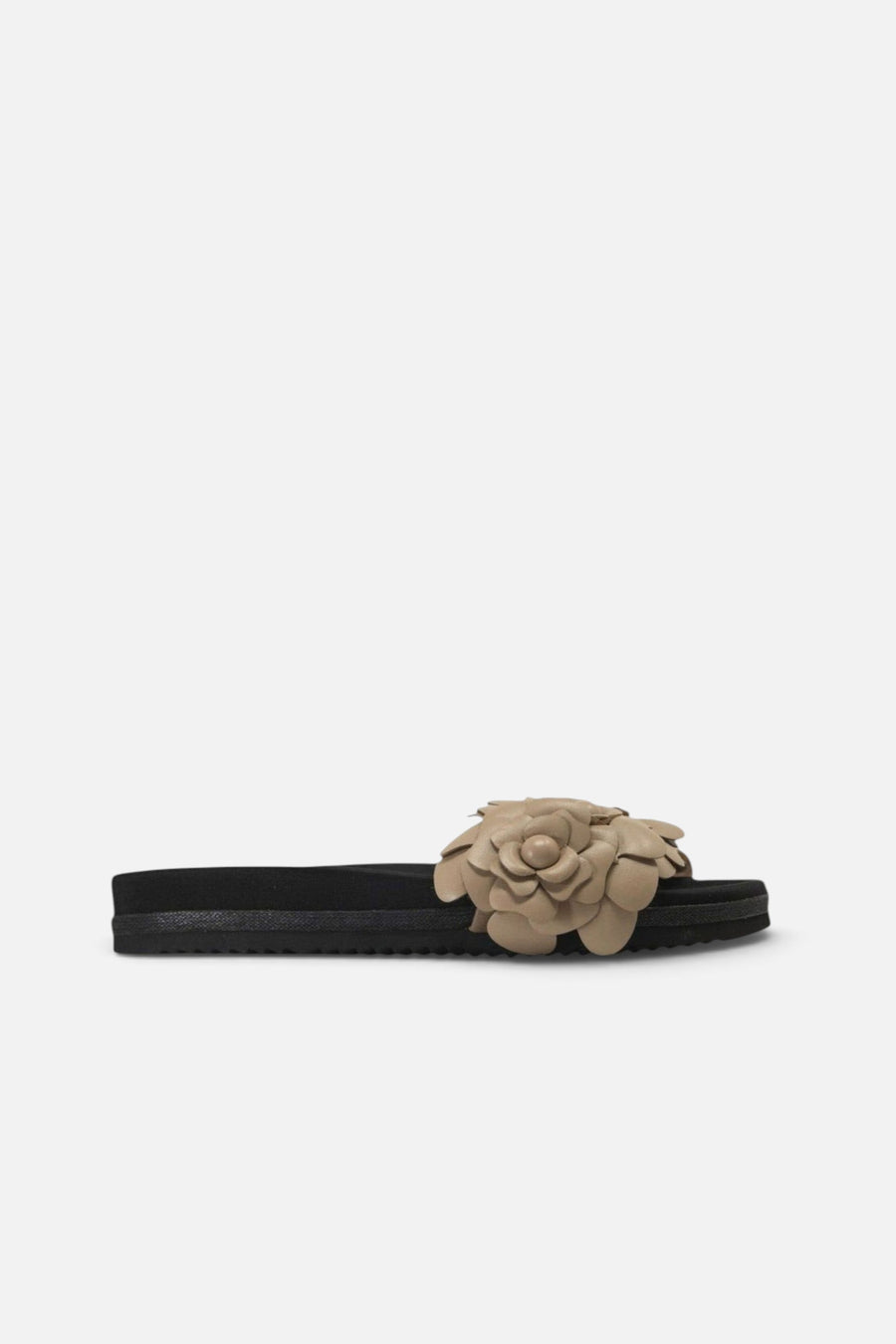 Roam Fleur Slide in Nude Vegan Leather – side view