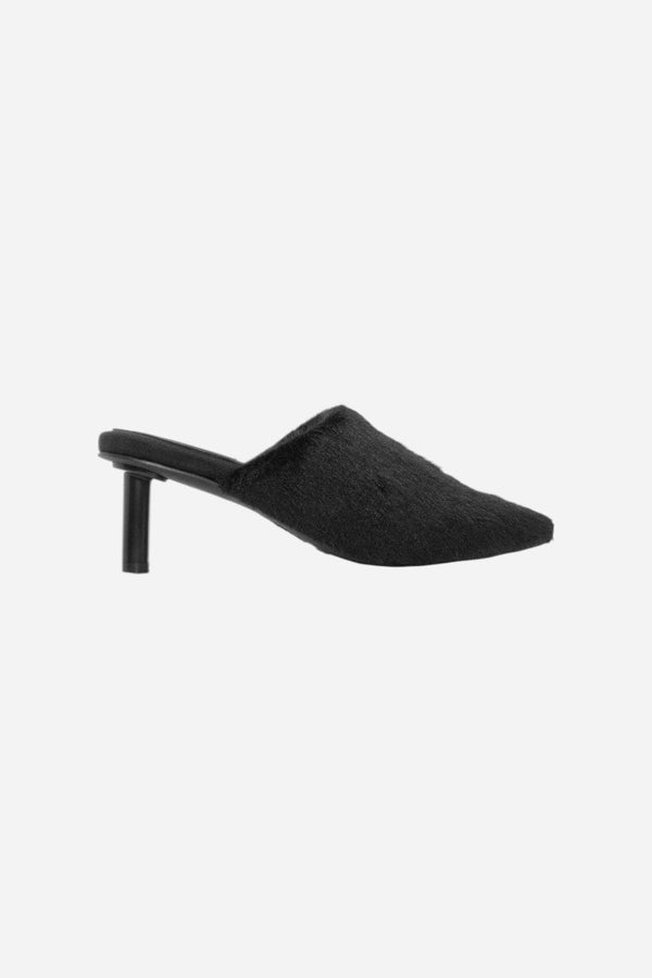 Roam Long Luxe Cloud Heel in Black Faux Fur
