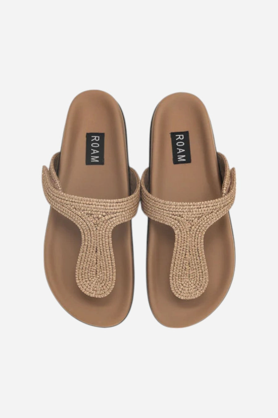 Roam Raffy T Sandal Natural Raffia – back view