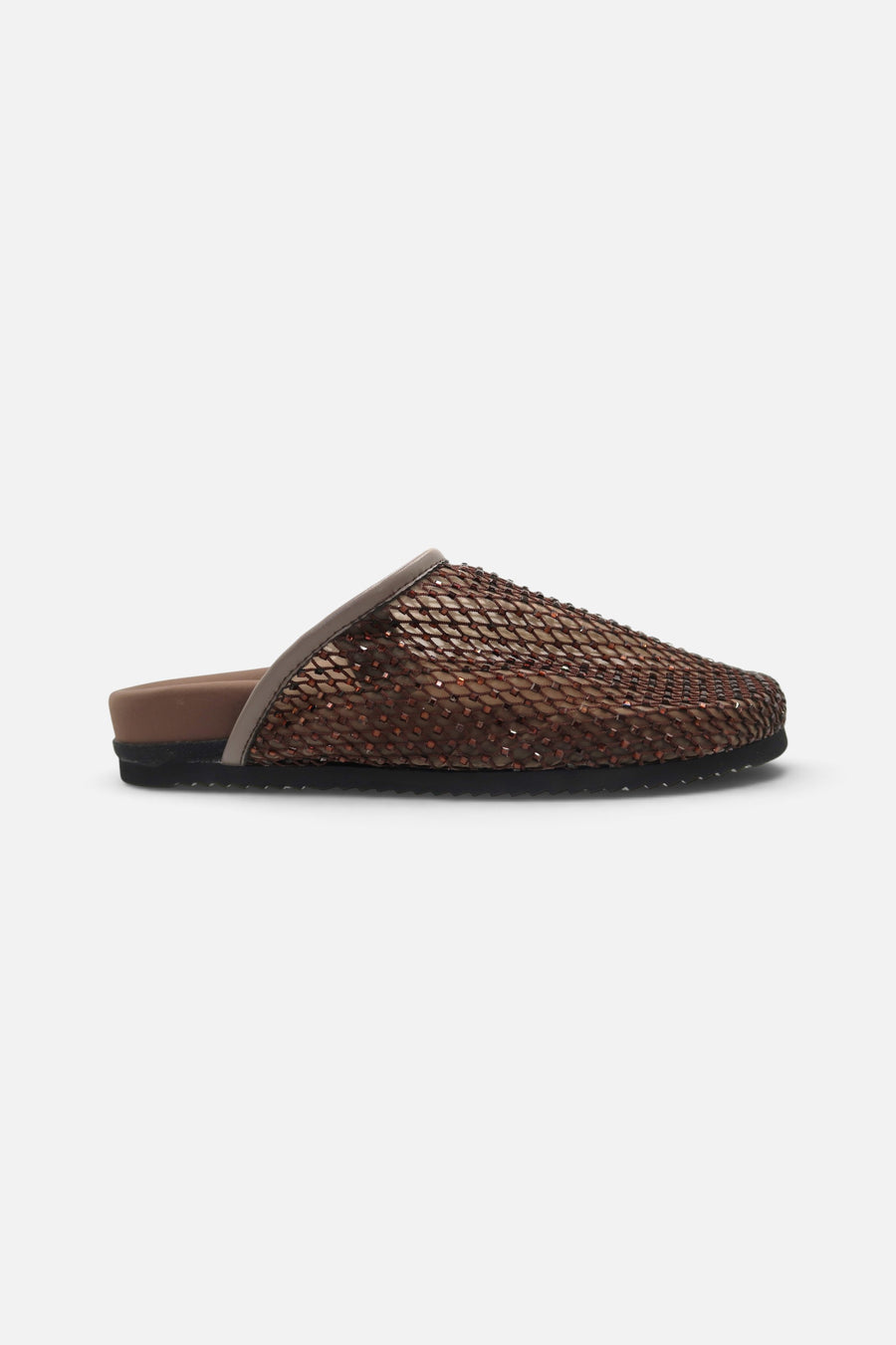 Roam Women's Sparkle Mesh Clog in Copper – side view