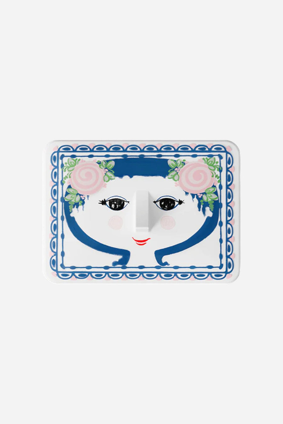 Rosendahl Bjørn Wiinblad Dora Bonbonniere, Blue, H: 3.1" – back view