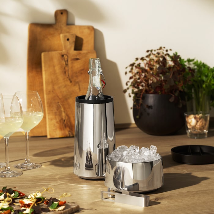 Rosendahl Grand Cru Barware Wine Cooler in Steel - 8.9 in – side view