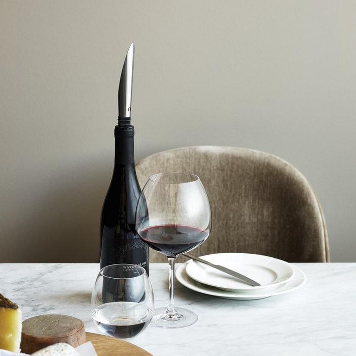 Rosendahl Grand Cru Pouring Aerating Decanting Stopper in Black Steel – back view